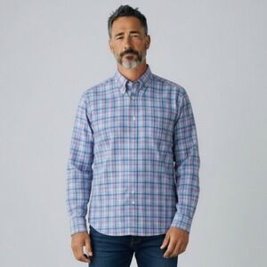 Ralph Lauren Mens Shirt XL Blue Plaid Cotton Button Down Classic Fit‎ Preppy